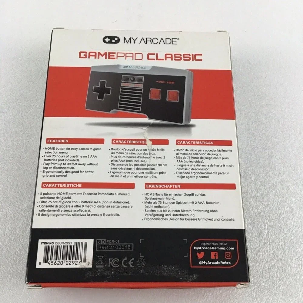 My Arcade GamePad Classic Wireless Controller NES Wii Compatible Video Gaming